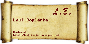 Lauf Boglárka névjegykártya